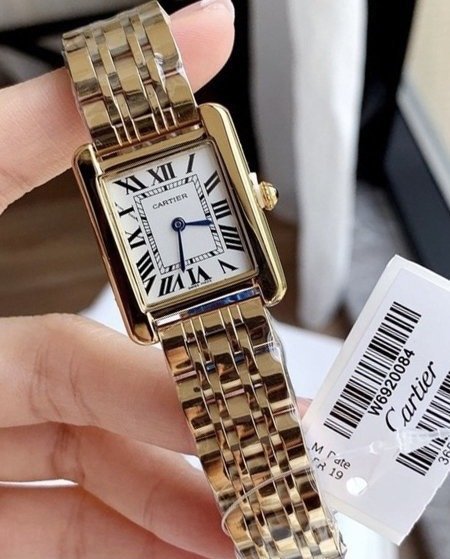 ساعة - Cartier مستطيل/ شامل علبة وكيس